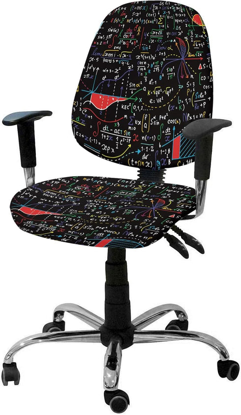 Office Chair Cover Education Protective Stretchable Universal Computer Chair Covers, Math Formula Doodle Slipcover
