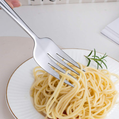GoGeiLi Stainless Steel Large Serving Fork Set, 9.5-inch Big Fork for Party, Banquet, Buffet, Set of 3, Dishwasher Safe