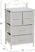 Household Essentials Victoria Dresser Nightstand, Storage Organizer with 4 White Drawers and Metal Frame