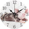 Cute Wet Shitzu Dog Round Wall Clock with Arabic Numerals Design for Living Room Bathroom Home Decor (pattern6)