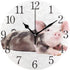 Cute Wet Shitzu Dog Round Wall Clock with Arabic Numerals Design for Living Room Bathroom Home Decor (pattern6)