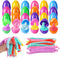Yunfan 24 Pack Prefilled Easter Eggs with Dinosaur Stretchy Strings Fidget Toys
