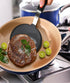 Silicone Spatula Turner Set of 2, 600°F Heat Resistant Cooking Utensils for Nonstick Cookware, Black Pancake Egg Burger