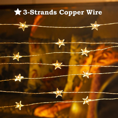 in,40FT 120 8 Star String Lights Plug LEDs Star Fairy Lights,Waterproof Starry Light with Modes Remote for Outdoor