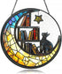 Iznomo Cat Suncatcher - Sun Catchers Indoor Window, Celestial Stained Glass Window Hanging
