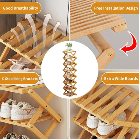 Closet (Tawny-5 Shoe Rack - Foldable Vertical Shoe Rack for Entryway,Durable and Easy to Assemble,Applicable to Home