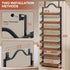 8-Tier 2 1 Spice Rack Wall Mount, Heavy-Duty Over the Door Pantry Organizer with Wooden Adjustable Basket, IN Wall