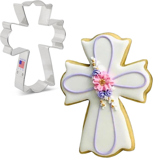 Ann Clark Large Fancy Cross Cookie Cutter - 4.5" Made in USA