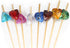 BambooMN 5.9" Decorative Acrylic Gem End Bamboo Cocktail Picks, 300 Pcs for Events, Restaurants, Buffets