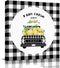 Canvas Wall Art - Black Grey Buffalo Plaid Farm Truck Carry Lemons, Rustic Farmhouse Style Decor, 16'' x 16'' Framed