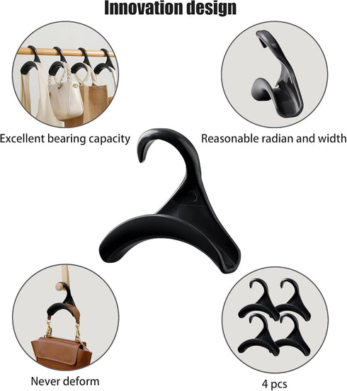 Multifunctional Handbag Closet Hanger, Plastic Purse Hanging Hook for Organizing Bags, Scarves, and Accessories