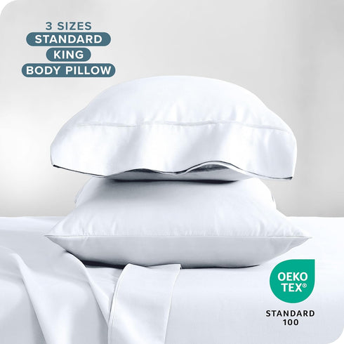 Bare Home Microfiber Pillow Cases - King Size Set of 2, Cooling Double Brushed White Pillowcases, Easy Care