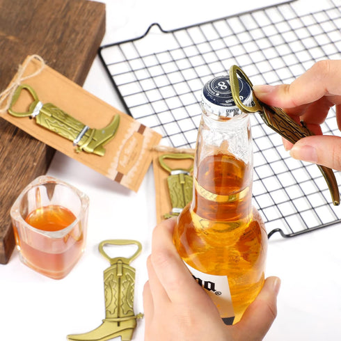 12 Youyole Pcs Cowboy Boot Metal Bottle Openers Baby Shower Favors Stainless Steel Bottle Openers for Wedding Birthday