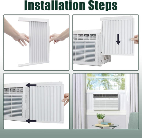 Flehomo Adjustable Insulation AC Side Panels with Frame for 12,000 BTU Window Air Conditioner Unit
