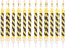 PEUTIER 12pcs Construction Birthday Candles, Yellow and Black Striped Charm Candle Construction Themed