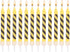 PEUTIER 12pcs Construction Birthday Candles, Yellow and Black Striped Charm Candle Construction Themed