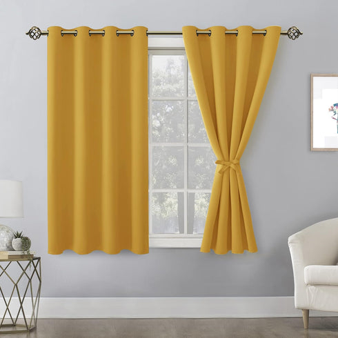 2 52 45 Inch Hiasan Blackout Curtains for Bedroom - Thermal Insulated & Light Blocking Window Curtains for Living