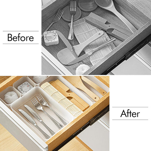 Poeland 15 Pcs Frosted Drawer Organizer Tray Storage Box for Bedroom, Bathroom, Kitchen, Dresser