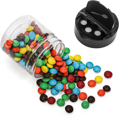 30 Pack 4 oz Foraineam Clear Plastic Jars Mini Seasoning Bottles Spice Jars with Black Flip Cap to Pour Or Shaker