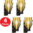 3-D 20s 4-Pack 20s, 15" Beistle Great Wall Sconces Double-Sided Art Deco Cardstock Decorations with Gold and Black