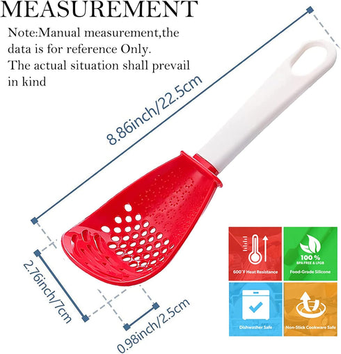 6in1 Multifunctional Kitchen Cooking Spoon - Kitchen Gadgets Strainers for Mashing, Grating, Draining