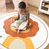 4ft, ABREEZE Faux Wool Kids Play Mat Animal Round Area Rug Soft Plush Non-Slip Carpet for Bedroom Living Room Kids