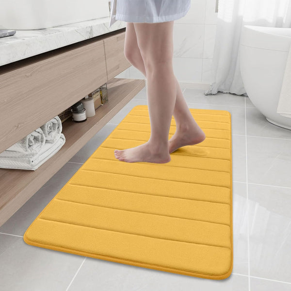 Buganda Memory Foam Bath Mat Rug, 47" x 20", Ultra Soft Non-Slip Water Absorbent Machine Washable Bath Rug