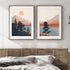 Bankrenart Nature Landscape Wall Art Prints Mountain Sun Lake Wall Art for Living Room Unframed Mid Century Wall Art Forest Pictures Artwork Boho Wall Decor Modern Home Decoration 16x24 Inch