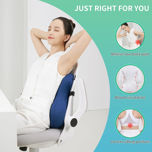 Lumbar Support Pillow for Chair, Back Support Cushion for Couch, Car, Office Chair for Lower Back Pain Relief