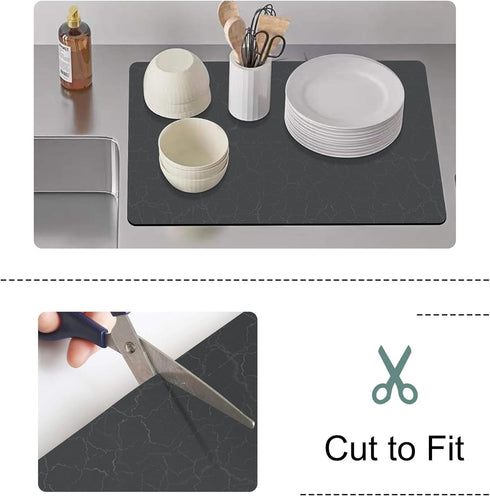 Countertops, 19"x12"Rubber Counter Coffee Maker Mat for Coffee Bar Accessories Fit Under Coffee Machine Mat Backed