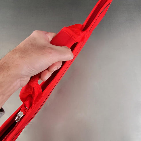 Ergo Chef 5 Pocket Bi-Fold Chef Knife Case Roll Bag, Lightweight Durable Nylon/Polyester Blend, Red