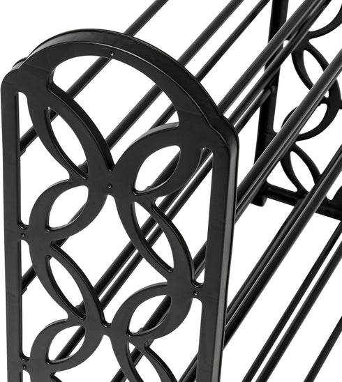 4 SHO-09597 Honey Can Do Tier Butterfly Shoe Rack Black