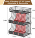 X-cosrack Countertop, 3 Countertop/Wall-Mounted Egg Holder Tier Egg Rack with Labels Dividers to Separate Eggs
