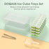 DOQAUS Ice Cube Tray with Lid and Bin, 4 Pack Silicone Plastic Ice Cube Trays with Ice Box and Ice Scoop