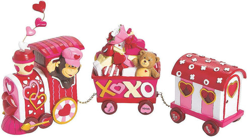 Valentine Tabletop Love Express Train - Cute 3 Piece Set - Valentine's