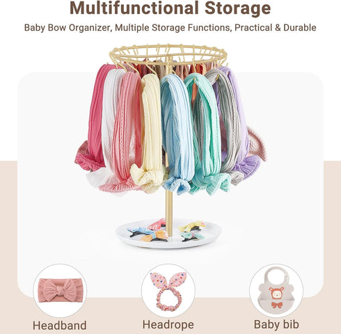 30 Dahey Headband Holder Hair Bow Organizer for girls Metal Baby Headband Storage with Hooks Modern Hair Accessories