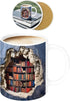 3D 11oz Library Bookshelf Mug, Bookshelf Design Ceramic Coffee Cup with Visual Effect, Book Lovers Gifts for Readers