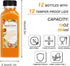 12pcs 12oz TOMNK Juice Bottles, Reusable Plastic Juice Containers Bottles with Caps and Labels, Funnel, Brush Beverage