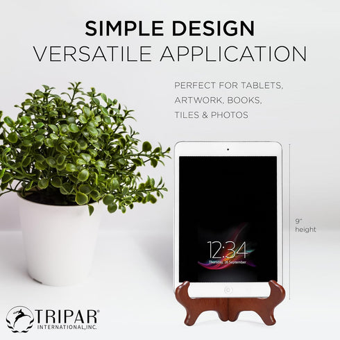 Tripar 9 Inch Wooden Plate Display Stand, Picture Easel Stand