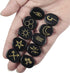 Amogeeli Black Obsidian Witch Rune Stones Set, 10pcs Gypsy Symbol Engraved Crystal for Divination