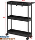 Simple Houseware 3-Tier Slim Kitchen Cart, Super Narrow with Handle, Hooks, and Storage Shelves, Black