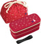 OSK Japanese Traditional Rabbit Moon Bento Box Set, PW-28C Renewal Version, Red, Microwave & Dishwasher Safe