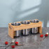 ZOOFOX 3 Pack Stainless Steel Silverware Holder, Utensil Organizer with Wood Base for Spoons, Knives, and Forks