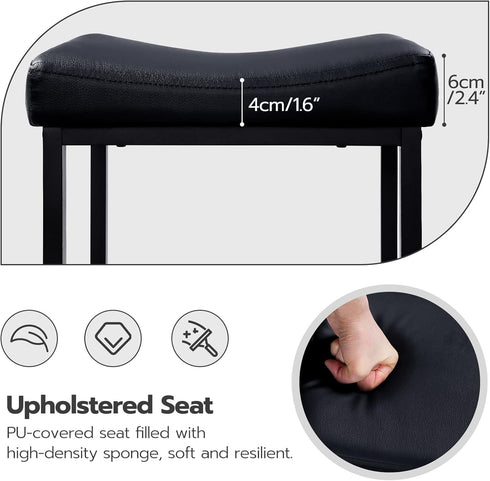 Set 2 Counter 24.8 Inches, 2.4" BB10BY01 HOOBRO Bar Stools, of Bar Chairs, Height Stools, Saddle Barstools with Curved