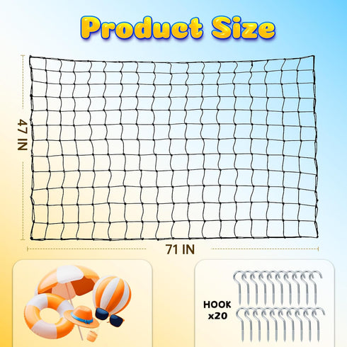 71" 47" 20 Nigelia * Pool Float Toy Storage Net, Extra Large Hanging Elastic Mesh Pool Float Holderwith Hooks