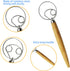 Danish Dough Whisk Kits - 2 Pack Premium Stainless Steel Dutch Whisk & 1 Pack Hand Push Rotary Whisk Blender