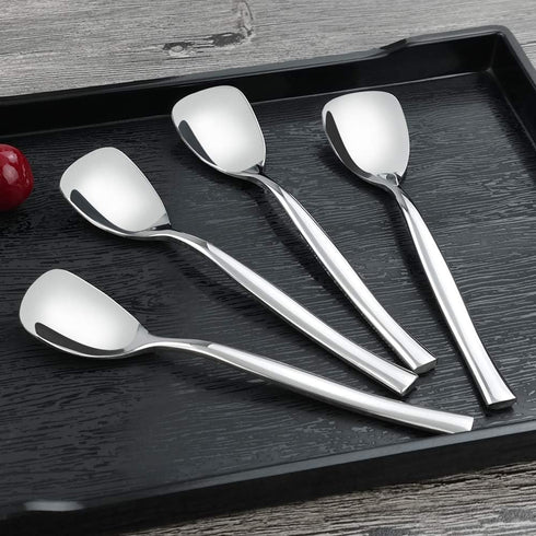 Set of 12 Stainless Steel Ice Cream Spoons, 5.51-Inch Dessert Spoons