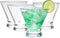 Set of 4 Martini Glasses - 8-Ounce Cinched Design Cocktail Glasses with