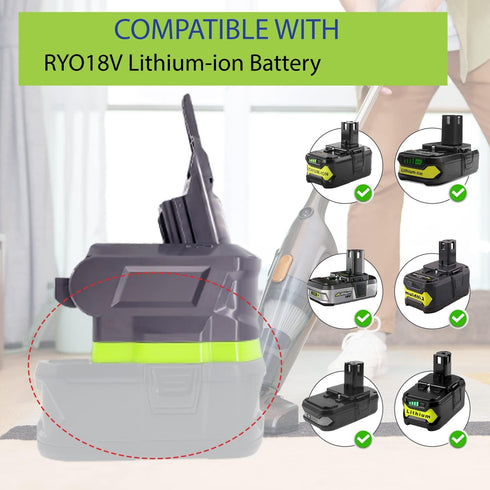 URUN 2-in-1 V7/8 Adapter for Ryobi 18V Lithium Battery to Dyson V7/8 Handheld Vacuum Cleaner Compatible