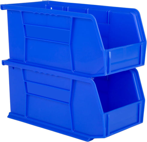 Hudson Exchange 11" x 5-1/2" x 5" Plastic Stackable Storage Bin and Hanging Container (Blue)